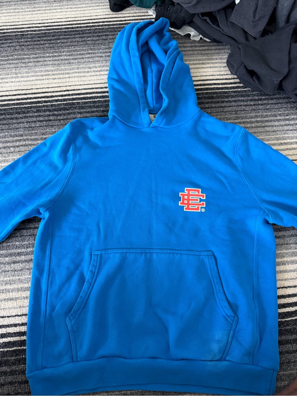 Eric Emanuel Bright Blue Hoodie with Chest Logo